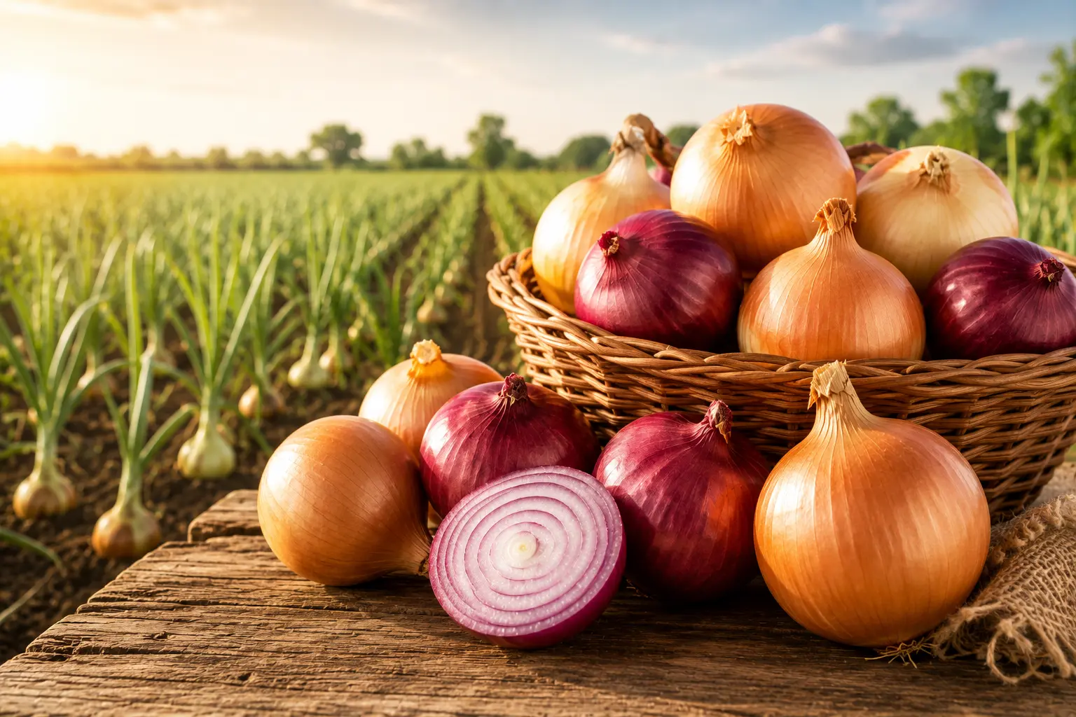Mozon Group Egyptian onion exporter supplying fresh red and golden onions to Europe