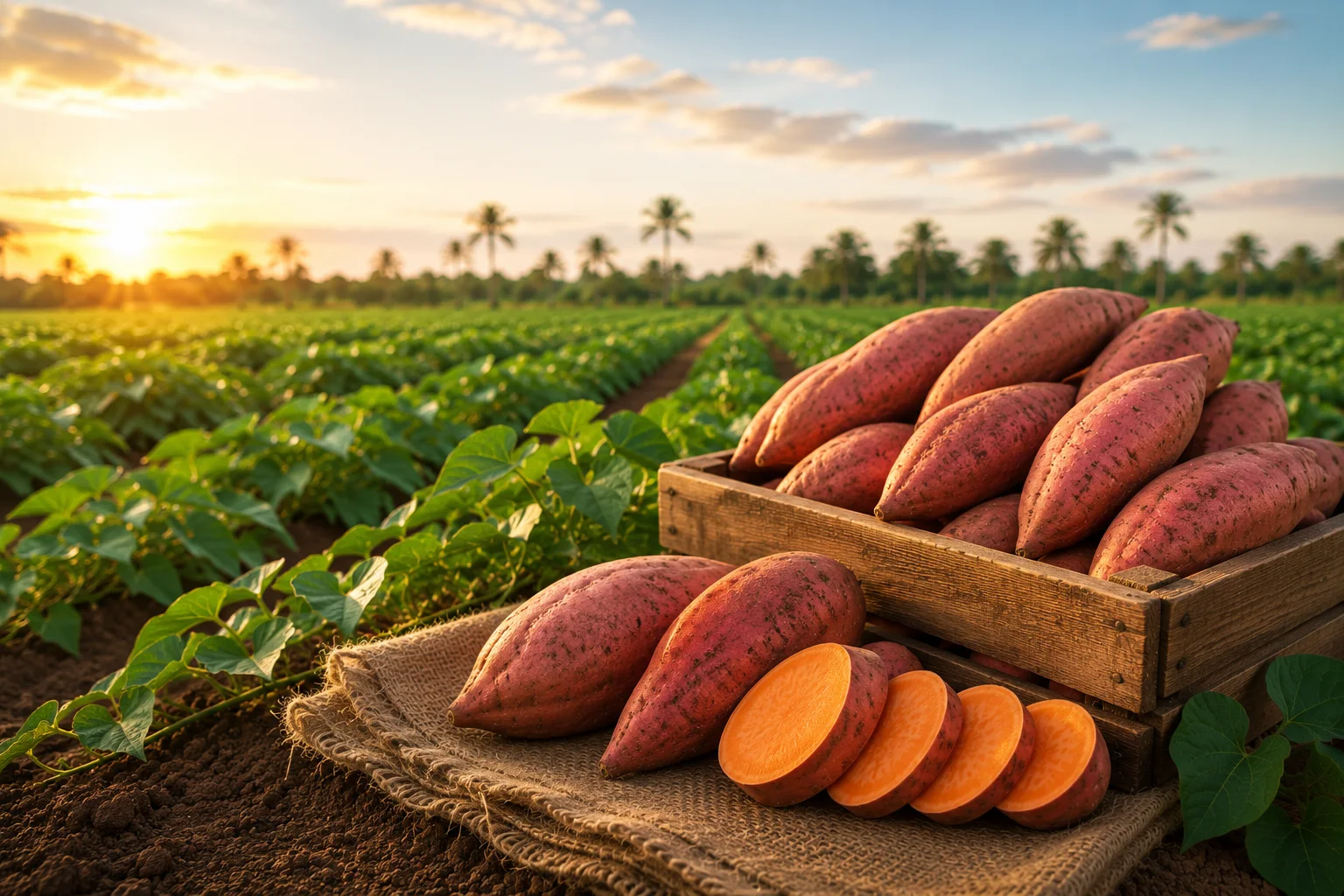 Mozon Group Egyptian sweet potato exporter supplying fresh sweet potatoes to Europe